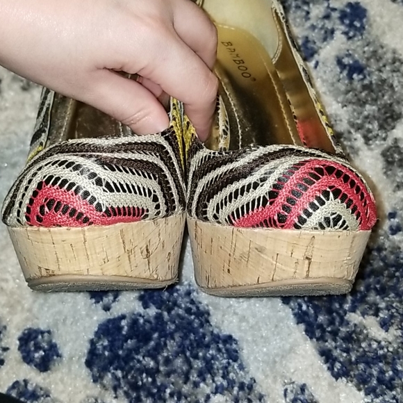 Multi-colored Cork Heels - Picture 5 of 5
